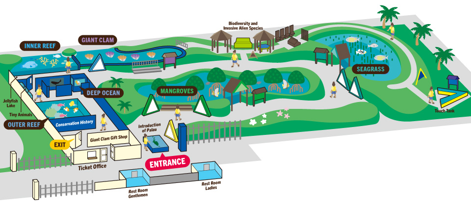 Palau aquarium map