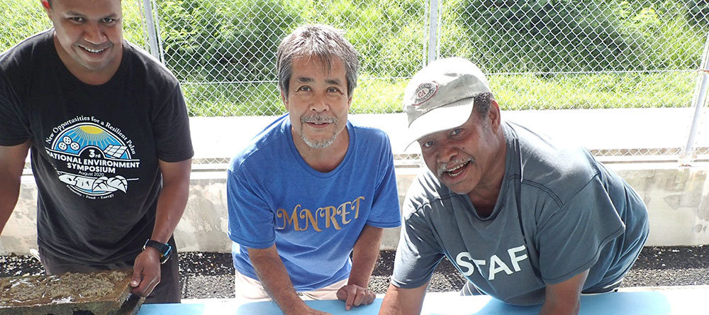 Palau Aquarium Receives Donation of Giant Clam Seedlings from Bureau of Fisheries